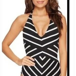 Ralph Lauren Black and White One Piece Swimsuit